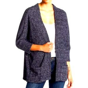 Women's Navy Open-Front Sweater